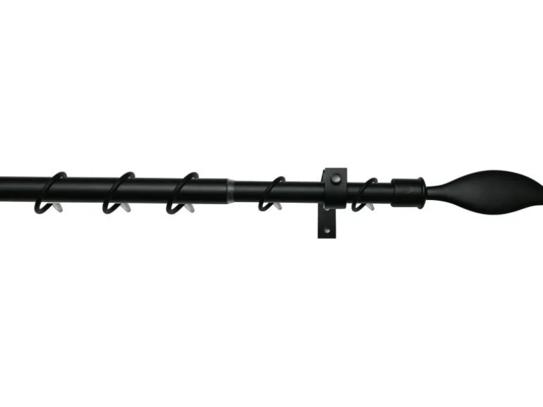 Gardinia Gardinenstangen-Set Flame Ø 13/16 mm Schwarz 130 cm - 240 cm