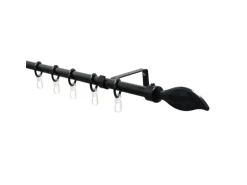 Gardinia Gardinenstangen-Set Flame Ø 13/16 mm Schwarz 130 cm - 240 cm