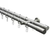 Gardinia Gardinenstangen-Set Zylinder 2-läufig Ø 20 mm Edelstahloptik 240 cm