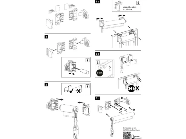 Gardinia Klebe- und Klemmset Easyfix EF-1 Weiß
