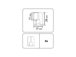 Gardinia Klebehaken für Vitragestangen Ø 11 mm Messing 4-er Pack