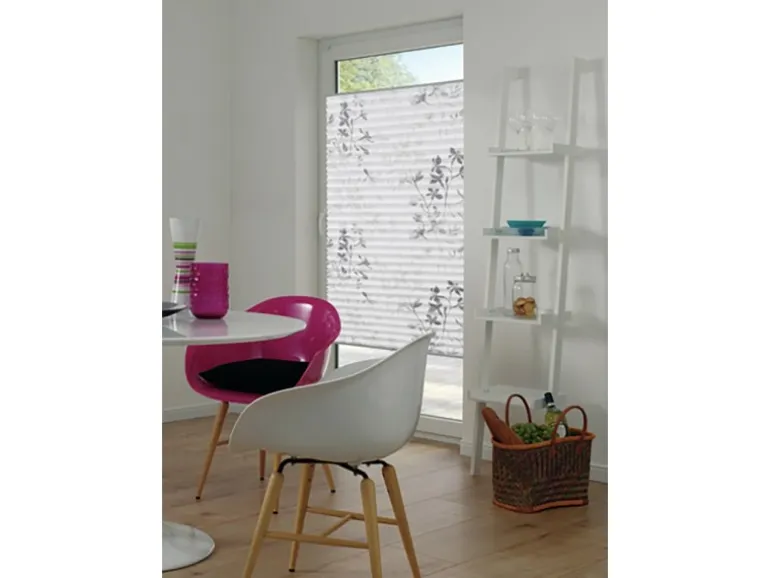 Gardinia Plissee Bella Blätter 60 cm x 130 cm Weiß