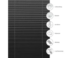Gardinia Plissee Concept Tageslicht 80 cm x 210 cm Schwarz