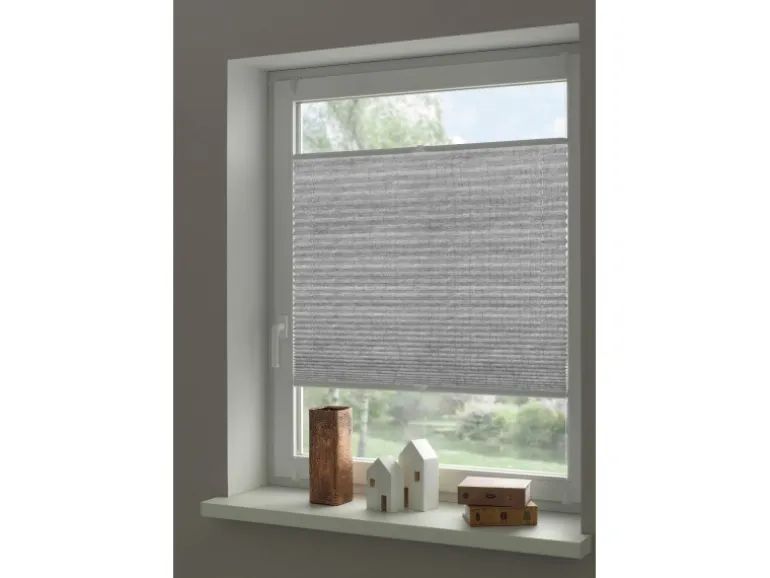 Gardinia Plissee Concept zum Klemmen 100 % Recycling Stoff 80 cm x 210 cm Grau