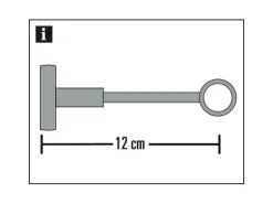 Gardinia Träger Chicago für Ø 20 mm geschlossen Edelstahloptik 12 cm