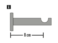 Gardinia Träger Chicago für Ø 20 mm offen Schwarz 8 cm