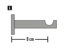 Gardinia Träger Chicago für Ø 20 mm offen Edelstahloptik 8 cm