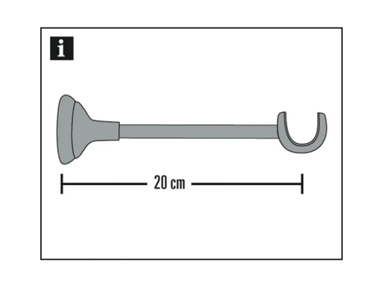 Gardinia Träger Europa für Ø 19 mm offen Messing-Antik 20 cm