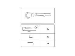 Gardinia Träger Europa für Ø 19 mm offen Messing-Antik 20 cm