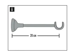 Gardinia Träger Europa für Ø 19 mm offen Silber-Satin 20 cm