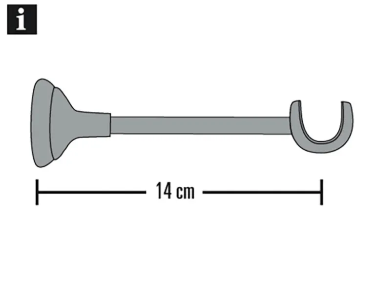 Gardinia Träger Europa offen kurz für Ø 19 mm Silber-antik 14 cm