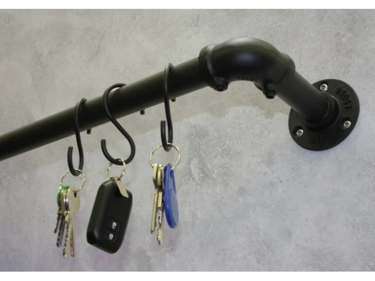 Gardinia Träger Industrial Home für Gardinenstange Ø 25 mm Schwarz 10 cm