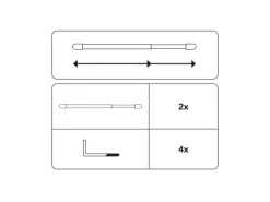Gardinia Vitragestange flachoval Ø 11 mm Messing 100 cm - 160 cm 2-er Pack