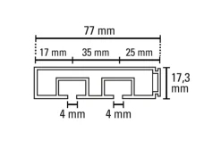 Gardinia Vorhangschiene 2-läufig GE2 Weiß 180 cm
