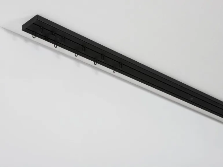 Gardinia Vorhangschienen-Set 2-Lauf Schwarz 150 cm