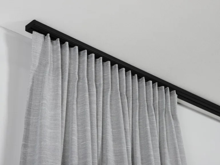 Gardinia Vorhangschienen-Set 1-Lauf Schwarz 210 cm