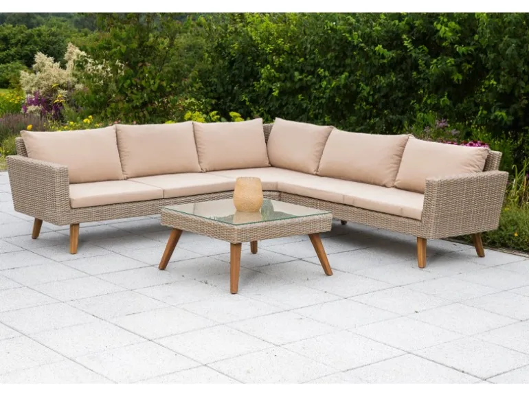 Garten Eckbank-Gruppe Pamplona 2-tlg. Natur