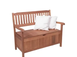 Gartenbank Houston 2-Sitzer Eukalyptus Braun 90 x 107 x 59 cm