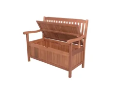 Gartenbank Houston 2-Sitzer Eukalyptus Braun 90 x 107 x 59 cm