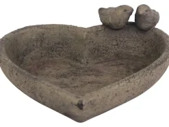 Garten-Vogeltränke Herzform Ø 26 cm Dunkelgrau