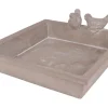 Garten-Vogeltränke Quadratisch 30 cm x 30 cm Grau