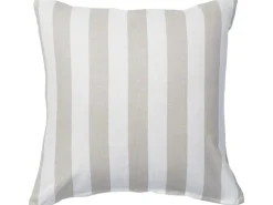 Gefülltes Kissen 40 cm x 40 cm Blockstreifen Beige