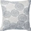 Gefülltes Kissen 40 cm x 40 cm Blumen Weiß-Grau