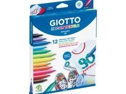 Giotto Decor Textile Textilmarker Pinselspitze verschiedene Farben 12 Stück