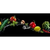 Glasbild Flying Vegetables 80 cm x 30 cm