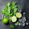 Glasbild Lime & Ice Cube 20 cm x 20 cm