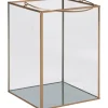 Glas-Laterne Safari Lodge 22 cm x 17 cm x 17 cm Gold-Rahmen