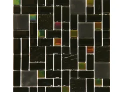 Glasmosaikmatte Black Rainbow 30 cm x 30 cm