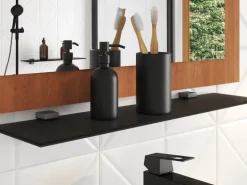 Glasregal Bransley 0,6 cm x 80 cm x 20 cm Schwarz