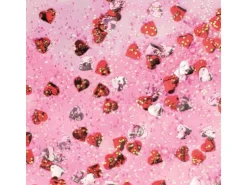 Glitterglue Flasche 53 ml Dosierverschluss Confetti Herzen Rot-Silber