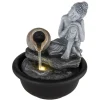 Globo Brunnen Fontana Buddha Kunststoff Schwarz Matt