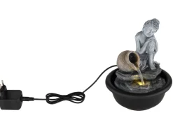 Globo Brunnen Fontana Buddha Kunststoff Schwarz Matt