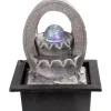 Globo LED-Brunnen Albert Kunststoff Grau