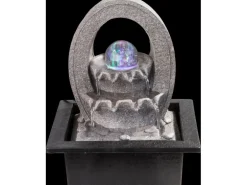 Globo LED-Brunnen Albert Kunststoff Grau