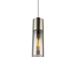 Globo Pendelleuchte Annika Nickel matt Rauch 1-flammig Ø 10,5 cm