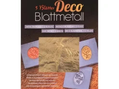 Glorex Blattmetall Goldfarben 14 cm x 14 cm, 5 Blatt