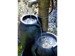 Großer Design-Gartenbrunnen mit Handpumpe 47,5 cm x 38,5 cm x 84 cm