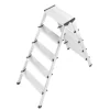 Hailo Alu-Sicherheits-Doppelstufenleiter 2 x 5 Stufen