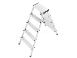 Hailo Alu-Sicherheits-Doppelstufenleiter 2 x 5 Stufen