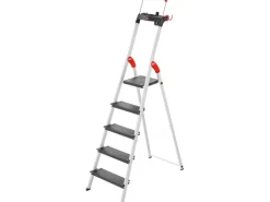 Hailo Alu-Sicherheits-Stehleiter L100 TopLine 5-stufig