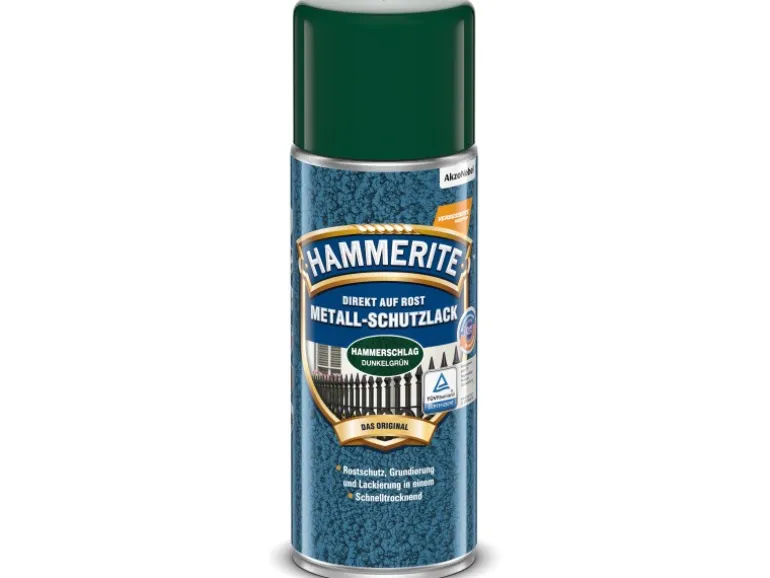 Hammerite Metall-Schutzlack Spray Dunkelgrün Hammerschlag 400 ml