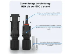 hb-digital 2x 10m Solarkabel 4mm2 mit Solar Stecker Schwarz/Rot