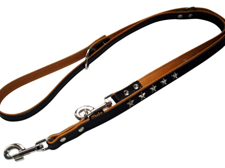 Heim Hunde-Vorführleine Stern Breite 18 mm Länge 200 cm Schwarz-Natur