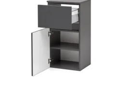 Held Möbel Unterschrank Salerno 40 cm matt Grau-Graphitgrau