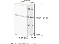 Held Möbel Unterschrank Salerno 40 cm matt Grau-Graphitgrau