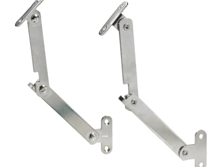 Hettich Mini Klappenhalter Stahl 130 mm Vernickelt 2 Stück